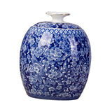 Maxbell Antique Ceramic Ginger Jar Floral Arrangement with Lid Temple Jar Handmade Style C