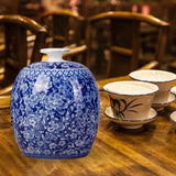 Maxbell Antique Ceramic Ginger Jar Floral Arrangement with Lid Temple Jar Handmade Style C