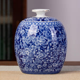 Maxbell Antique Ceramic Ginger Jar Floral Arrangement with Lid Temple Jar Handmade Style C