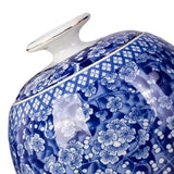 Maxbell Antique Ceramic Ginger Jar Floral Arrangement with Lid Temple Jar Handmade Style C