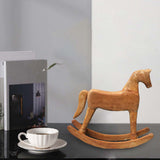 Maxbell Rocking Horse Ornament Statue Art Carving Collectible for Indoor Children