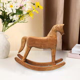 Maxbell Rocking Horse Ornament Statue Art Carving Collectible for Indoor Children