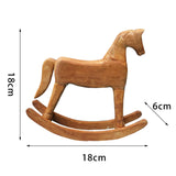 Maxbell Rocking Horse Ornament Statue Art Carving Collectible for Indoor Children