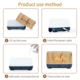 Maxbell Air Humidifier Timer Essential Oil Machine Simulated Flame for Desktop Brown