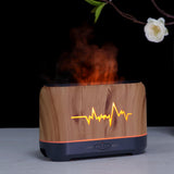 Maxbell Air Humidifier Timer Essential Oil Machine Simulated Flame for Desktop Brown