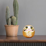 Maxbell Maxbell Daruma Doll Statue Craft Decorative for Table Bookshelf Decor Orange