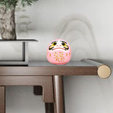 Maxbell Maxbell Daruma Doll Statue Craft Decorative for Table Bookshelf Decor Pink