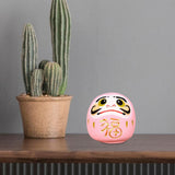 Maxbell Maxbell Daruma Doll Statue Craft Decorative for Table Bookshelf Decor Pink