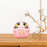 Maxbell Maxbell Daruma Doll Statue Craft Decorative for Table Bookshelf Decor Pink