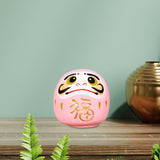 Maxbell Maxbell Daruma Doll Statue Craft Decorative for Table Bookshelf Decor Pink