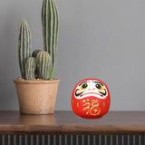 Maxbell Maxbell Daruma Doll Statue Craft Decorative for Table Bookshelf Decor Red