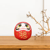 Maxbell Maxbell Daruma Doll Statue Craft Decorative for Table Bookshelf Decor Red