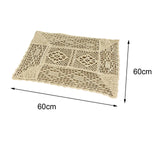 Maxbell Lace Tablecloth Coffee Table Mat Decorative Hollow for Holiday Home Decor 60cmx60cm