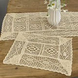 Maxbell Lace Tablecloth Coffee Table Mat Decorative Hollow for Holiday Home Decor 60cmx60cm