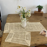 Maxbell Lace Tablecloth Coffee Table Mat Decorative Hollow for Holiday Home Decor 40cmx90cm