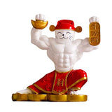Maxbell Creative Strong Arm Lucky Cat Statue Home Decoration for Living Room Desk