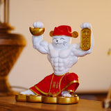 Maxbell Creative Strong Arm Lucky Cat Statue Home Decoration for Living Room Desk