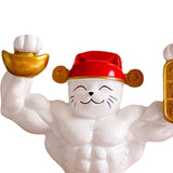 Maxbell Creative Strong Arm Lucky Cat Statue Home Decoration for Living Room Desk