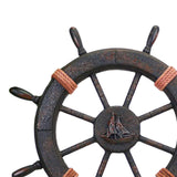 Maxbell Maxbell Nautical Ship Steering Wheel Door Hanging Ornament Boat Steering Beach Theme A