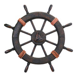 Maxbell Maxbell Nautical Ship Steering Wheel Door Hanging Ornament Boat Steering Beach Theme A