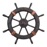 Maxbell Maxbell Nautical Ship Steering Wheel Door Hanging Ornament Boat Steering Beach Theme A