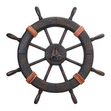 Maxbell Maxbell Nautical Ship Steering Wheel Door Hanging Ornament Boat Steering Beach Theme A