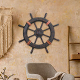 Maxbell Maxbell Nautical Ship Steering Wheel Door Hanging Ornament Boat Steering Beach Theme A