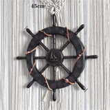Maxbell Maxbell Nautical Ship Steering Wheel Door Hanging Ornament Boat Steering Beach Theme B