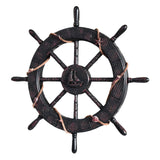 Maxbell Maxbell Nautical Ship Steering Wheel Door Hanging Ornament Boat Steering Beach Theme B