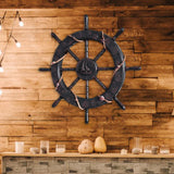 Maxbell Maxbell Nautical Ship Steering Wheel Door Hanging Ornament Boat Steering Beach Theme B