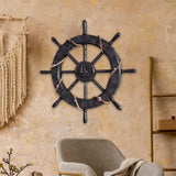 Maxbell Maxbell Nautical Ship Steering Wheel Door Hanging Ornament Boat Steering Beach Theme B