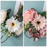 Maxbell Artificial Flowers Bouquet Wedding Flowers for Centerpieces Desktop Garden Pink