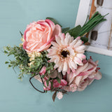 Maxbell Artificial Flowers Bouquet Wedding Flowers for Centerpieces Desktop Garden Pink