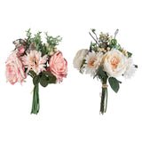 Maxbell Artificial Flowers Bouquet Wedding Flowers for Centerpieces Desktop Garden Pink