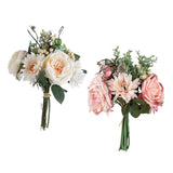 Maxbell Artificial Flowers Bouquet Wedding Flowers for Centerpieces Desktop Garden Pink