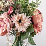 Maxbell Artificial Flowers Bouquet Wedding Flowers for Centerpieces Desktop Garden Pink