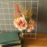 Maxbell Romantic Artificial Flowers Bouquet Arrangement for Wedding Kitchen Pink