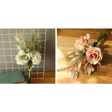 Maxbell Romantic Artificial Flowers Bouquet Arrangement for Wedding Kitchen Pink