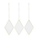Maxbell 3Pcs Diamond Shape Wall Hanging Mirror Decorative Chain Mirrors for Home