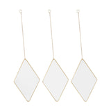 Maxbell 3Pcs Diamond Shape Wall Hanging Mirror Decorative Chain Mirrors for Home