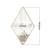 Maxbell 3Pcs Diamond Shape Wall Hanging Mirror Decorative Chain Mirrors for Home