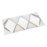 Maxbell 3Pcs Diamond Shape Wall Hanging Mirror Decorative Chain Mirrors for Home