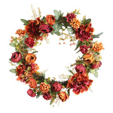 Maxbell 40cm Artificial Hydrangea Flower Wreath for Window Indoor Outdoor Garden