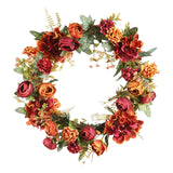 Maxbell 40cm Artificial Hydrangea Flower Wreath for Window Indoor Outdoor Garden
