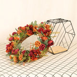 Maxbell 40cm Artificial Hydrangea Flower Wreath for Window Indoor Outdoor Garden