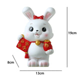 Maxbell Rabbit Piggy Bank Figurine Desktop Decoration Resin Rabbit Bunny Figurines Option 1