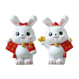 Maxbell Rabbit Piggy Bank Figurine Desktop Decoration Resin Rabbit Bunny Figurines Option 1