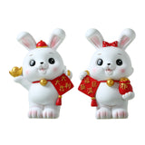 Maxbell Rabbit Piggy Bank Figurine Desktop Decoration Resin Rabbit Bunny Figurines Option 1
