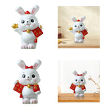 Maxbell Rabbit Piggy Bank Figurine Desktop Decoration Resin Rabbit Bunny Figurines Option 1