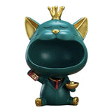 Maxbell Modern Cat Statue Storage Box Resin Key Holder Desk Organizer Home Decor Green